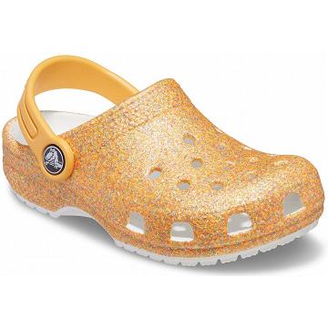 Zuecos Crocs Classic Glitter Niña Dorados | Mexico 1495DFMN